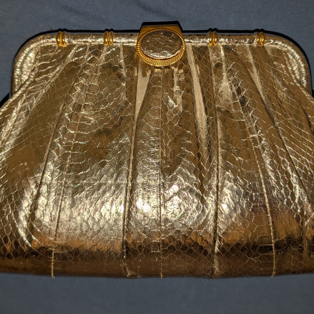 Silver Metallic Pleated Evening Clutch By Le-Ann
